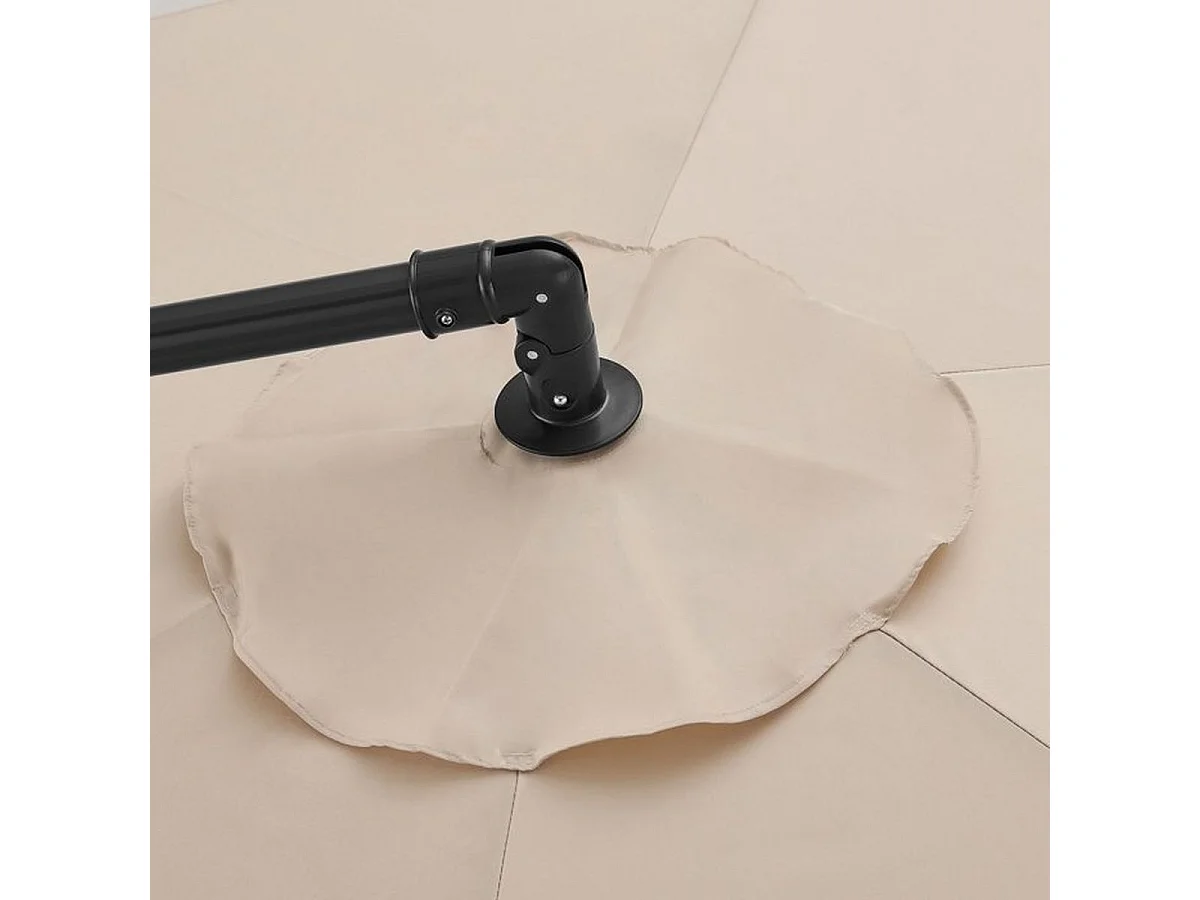 Parasol déporté AUREA Ø3 m en aluminium, toile polyester 180 g/m², crème