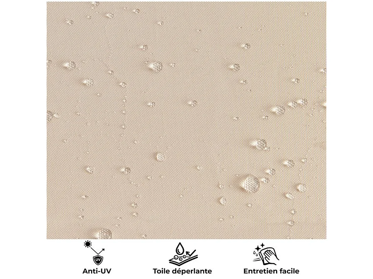 Parasol déporté AUREA Ø3 m en aluminium, toile polyester 180 g/m², crème