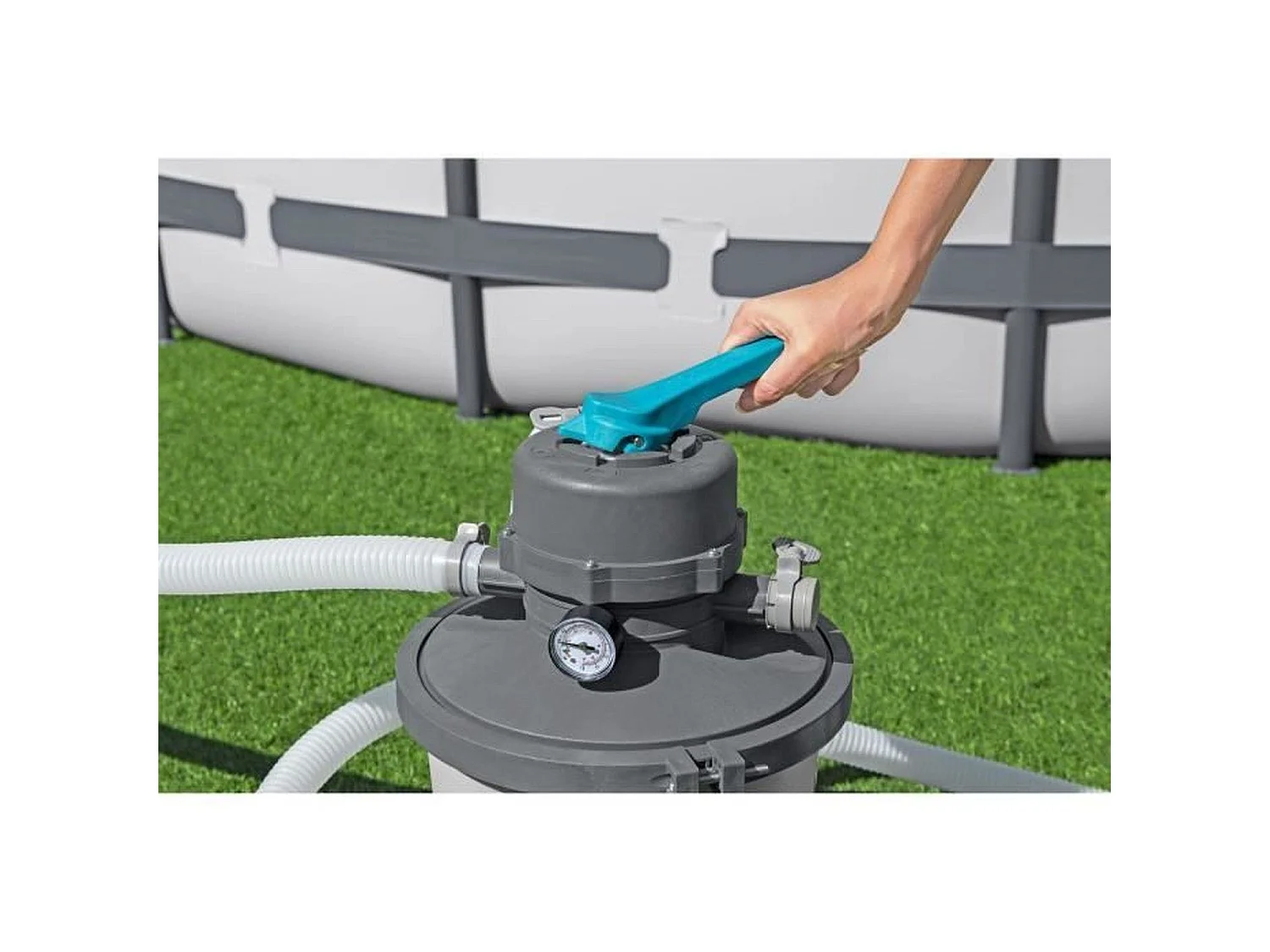 Bestway® 3 596 L/u Zandfilterpomp voor bovengrondse zwembaden tot 18 m3 - 6-standen handvat