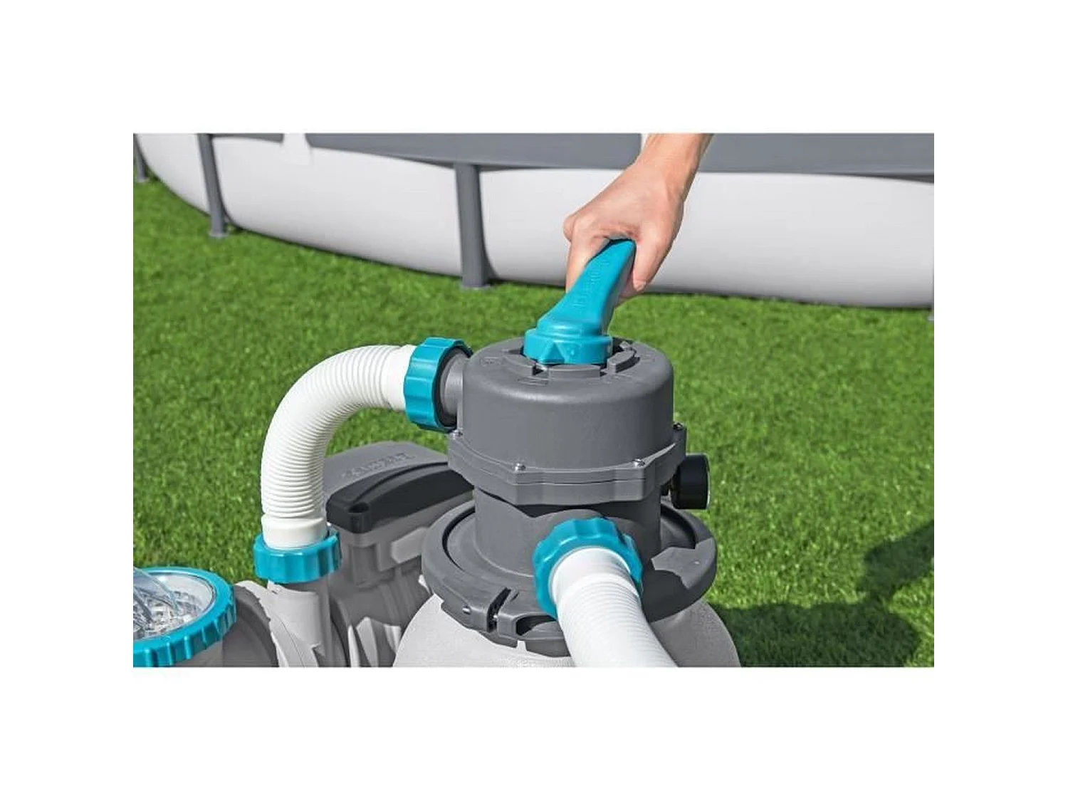 Bestway® 6.056 L/u Zandfilterpomp voor Opzetzwembaden tot 42 m3 - 6-wegklepsysteem
