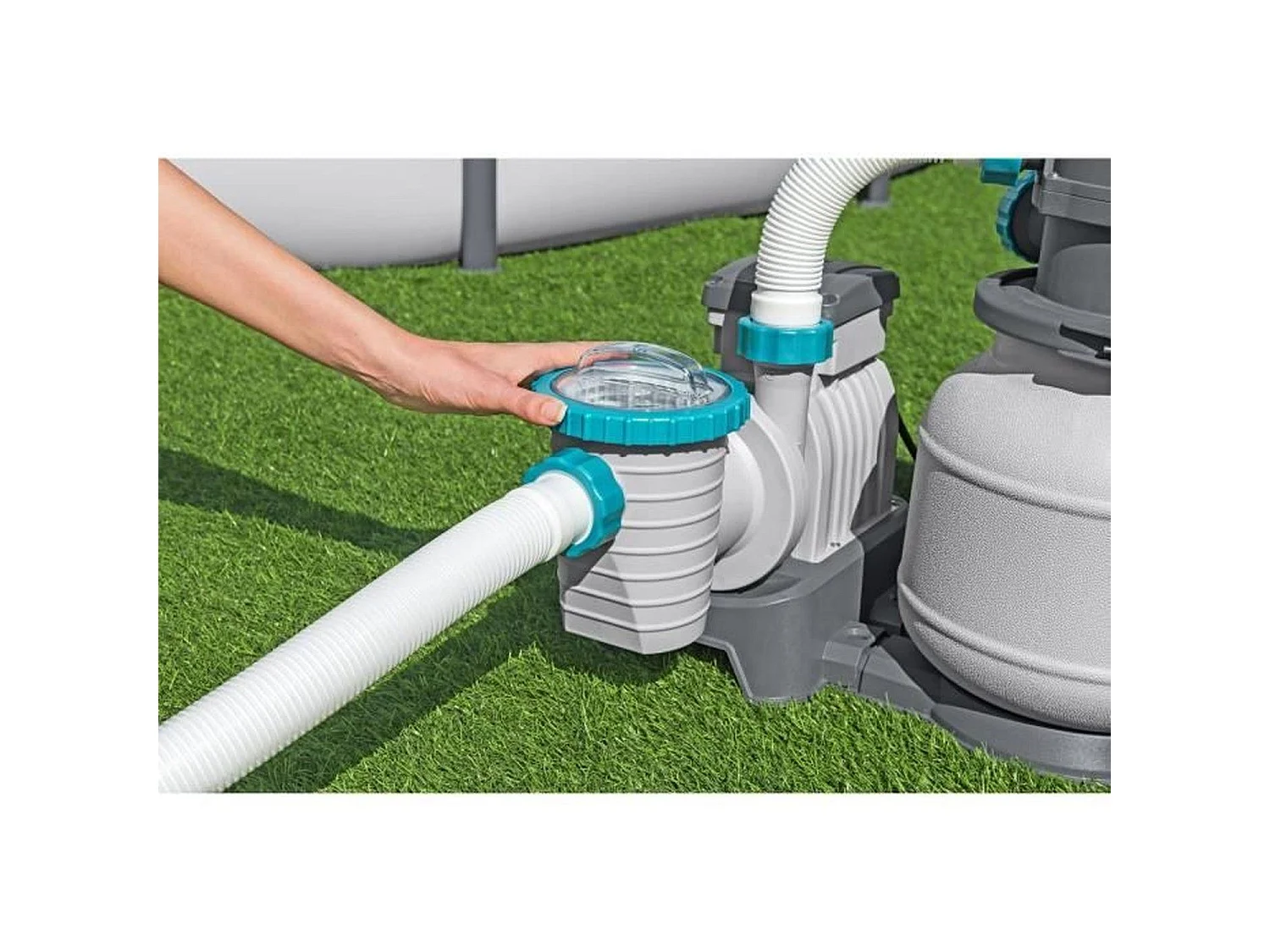 Bestway® 6.056 L/u Zandfilterpomp voor Opzetzwembaden tot 42 m3 - 6-wegklepsysteem