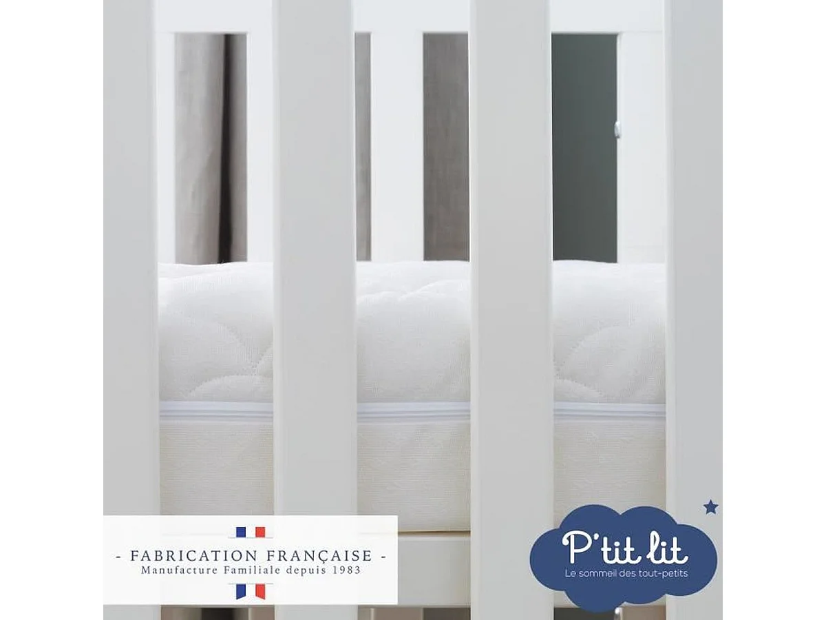 Matelas bébé réversible P'TIT LIT Climatisé 60 x 120 x 10 cm - Housse déhoussable