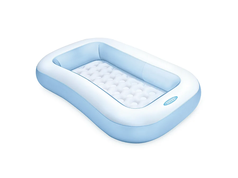 Piscina Insuflável Retangular Cozy 166x100x28cm Azul com Tapete Insuflável e Remendo