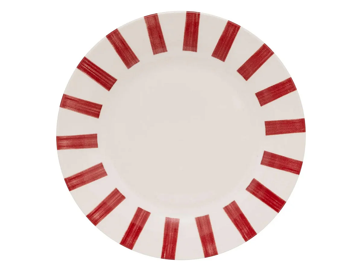 Lot de 6 Assiettes Plates "Cheri" 26cm Rouge