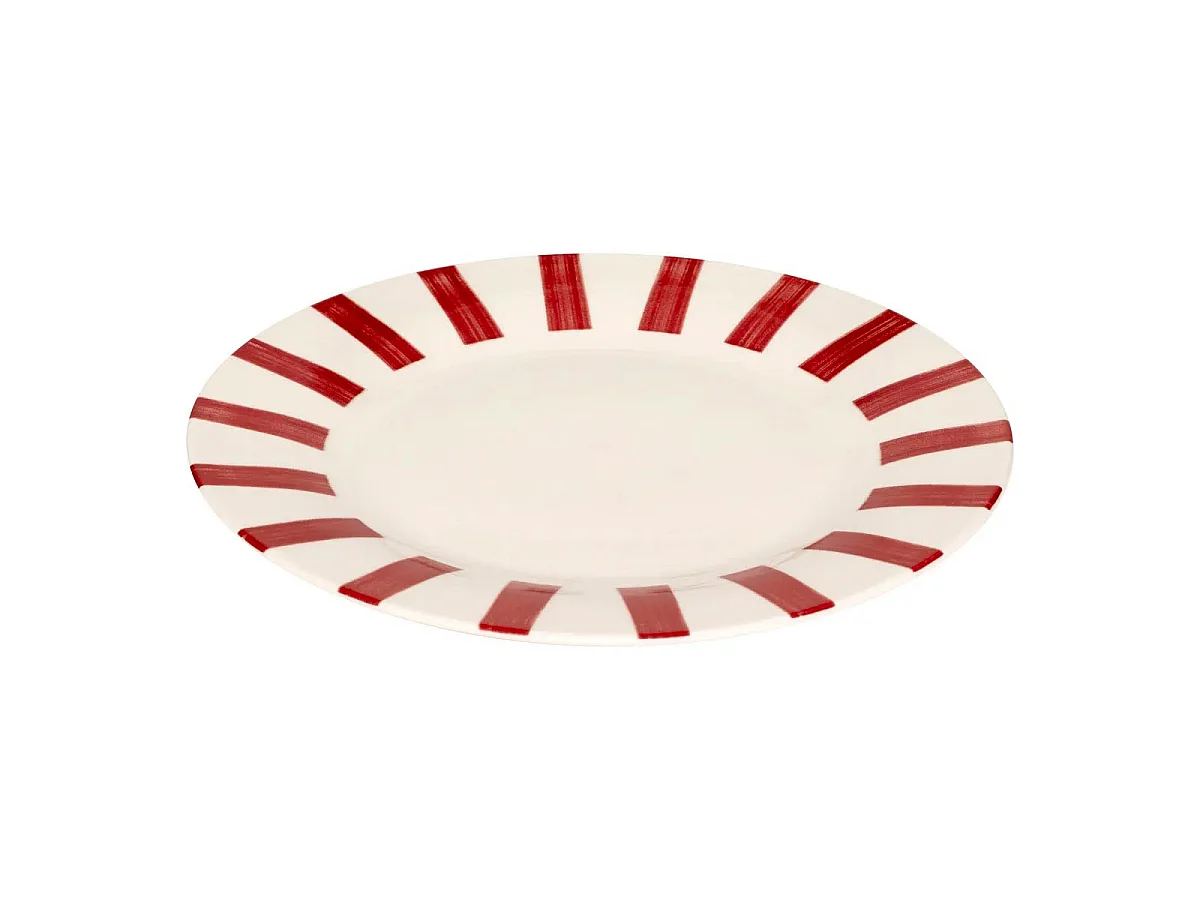 Lot de 6 Assiettes Plates "Cheri" 26cm Rouge