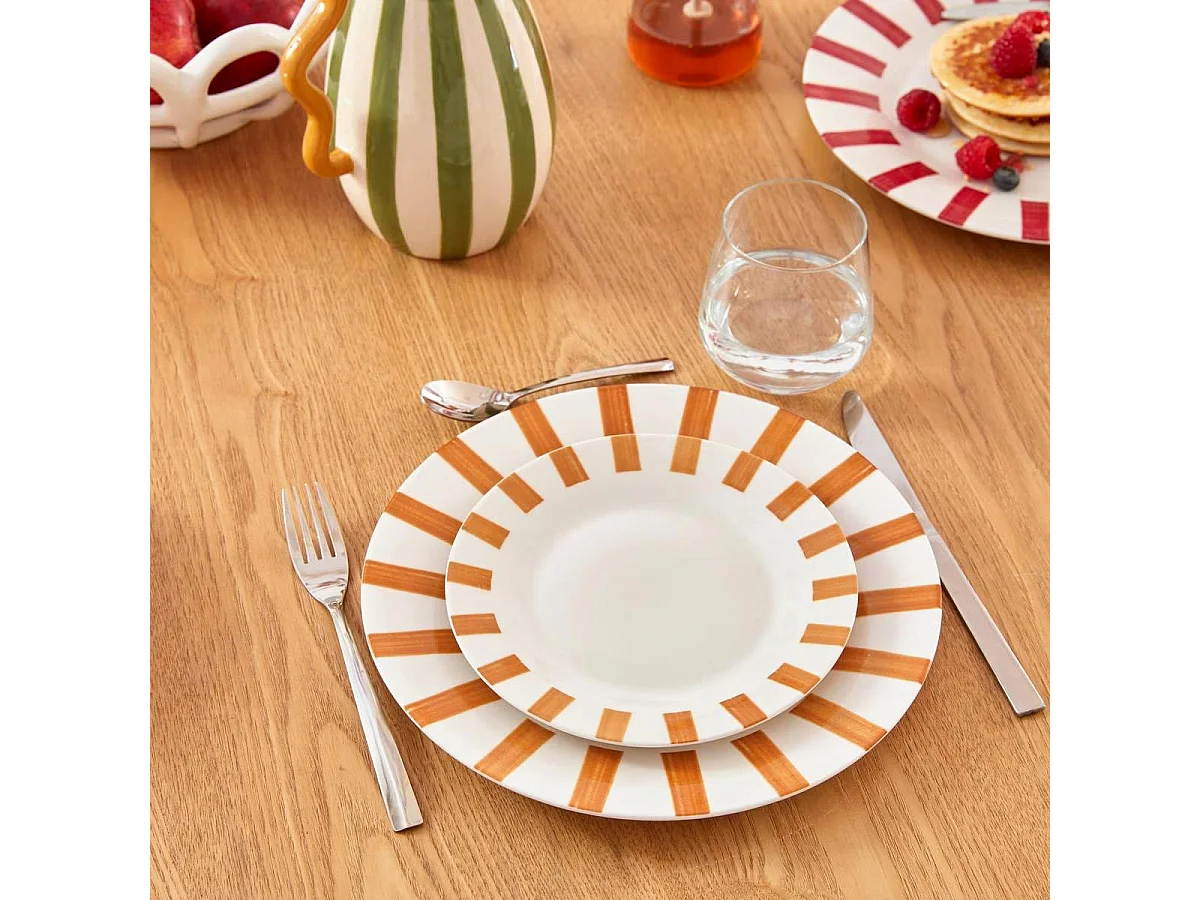 Lot de 6 Assiettes à Dessert "Cheri" 19cm Ocre