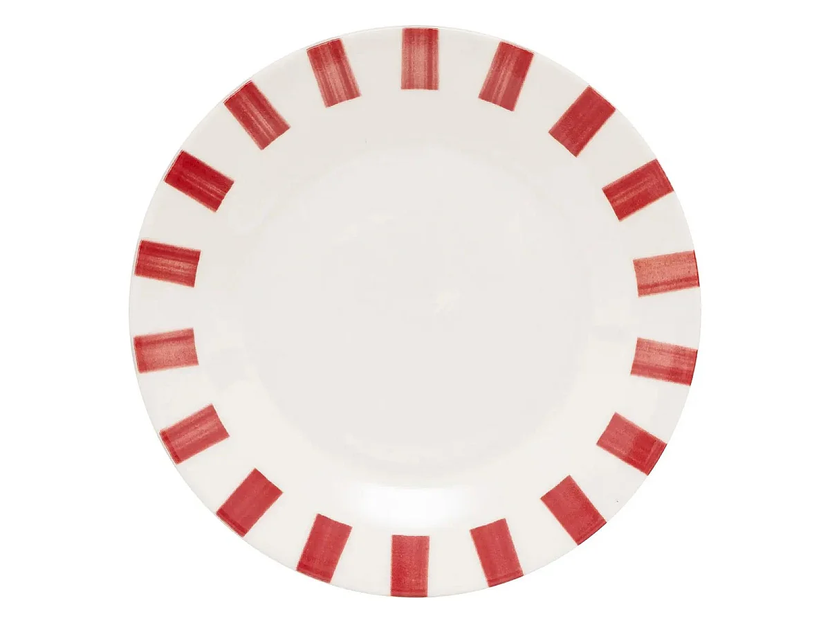 Lot de 6 Assiettes à Dessert "Cheri" 19cm Rouge