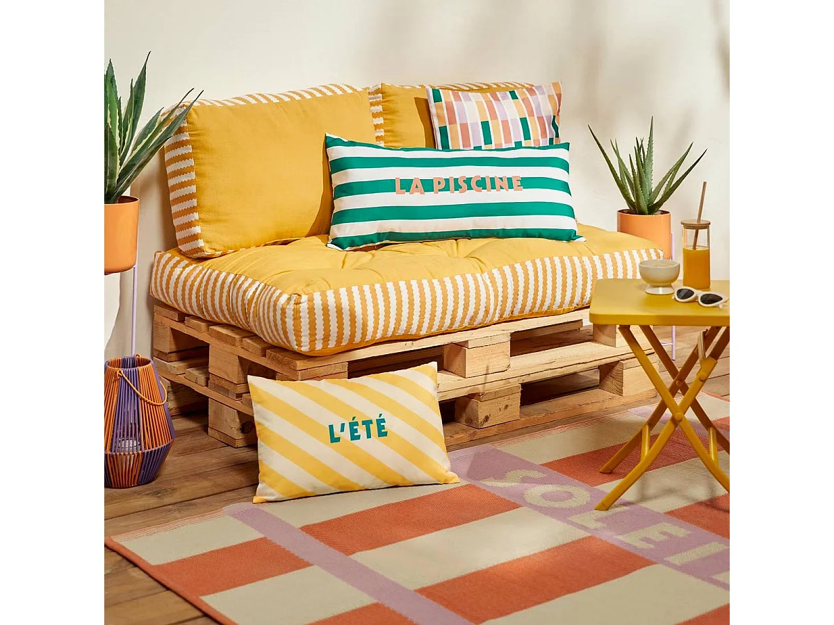 Coussin Palette Extérieur "Poolside" 40x60cm Jaune