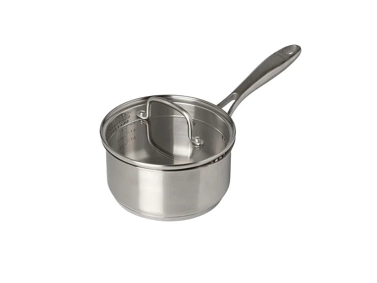 Cazo Infinity Pyrex 1,5L con tapa acero inoxidable Ø18 cm