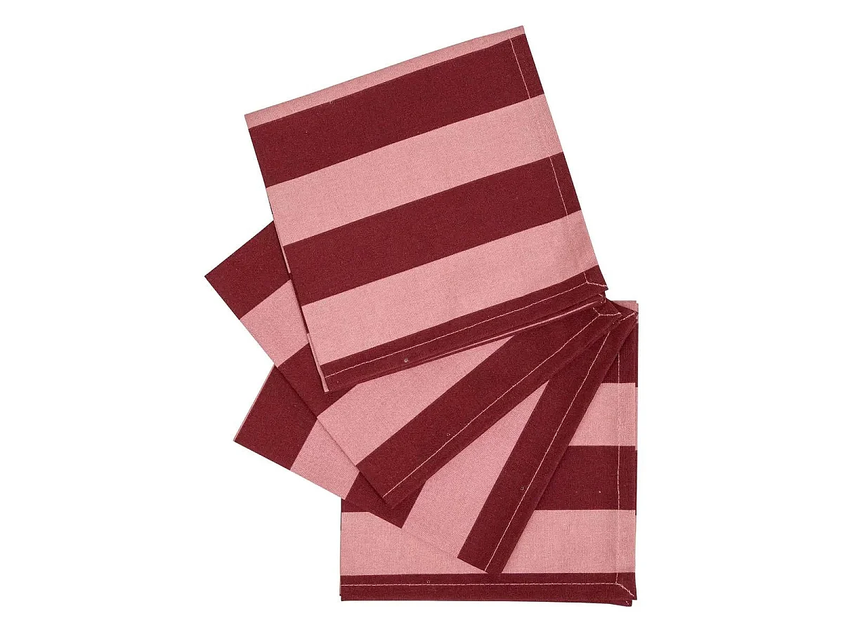 Lot de 4 Serviettes de Table "Chéri" 40x40cm Rouge