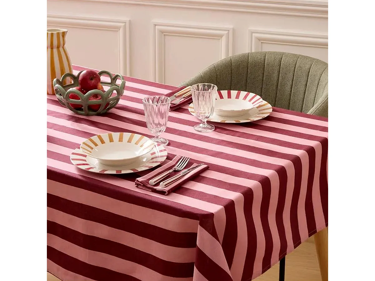 Lot de 4 Serviettes de Table "Chéri" 40x40cm Rouge