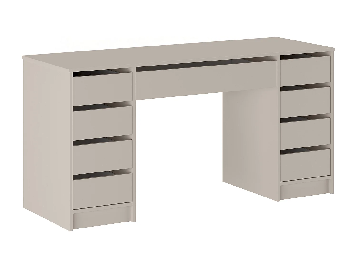 Bureau avec 9 tiroirs - Beige - JENEMI