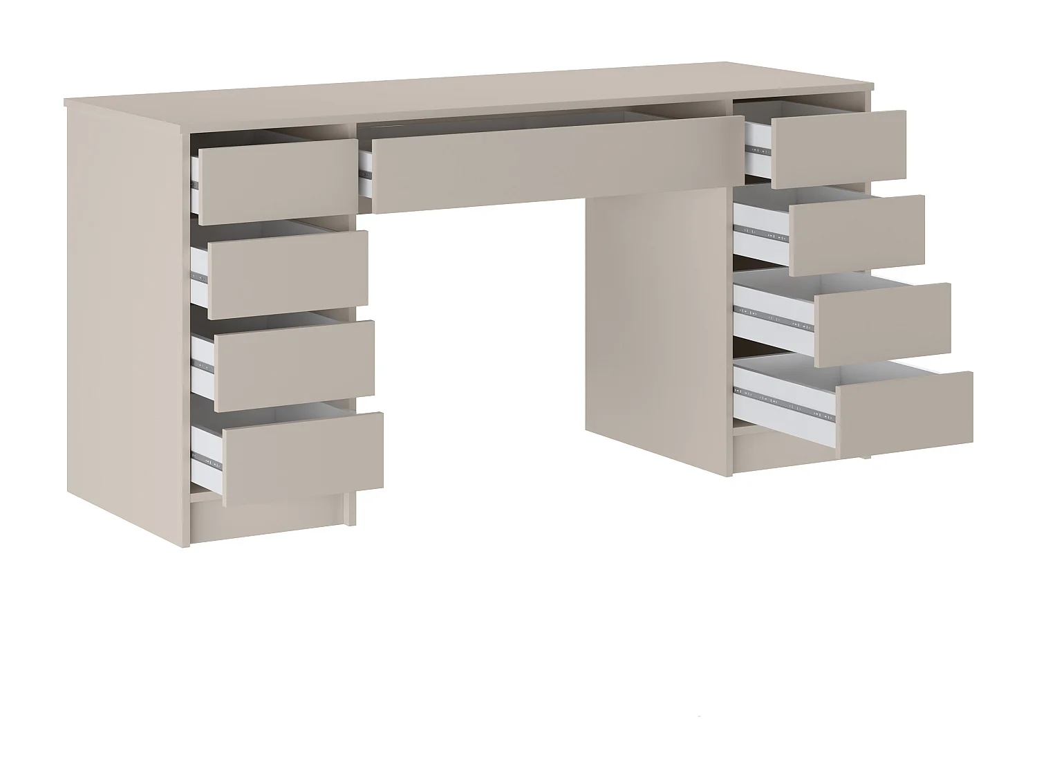 Bureau avec 9 tiroirs - Beige - JENEMI