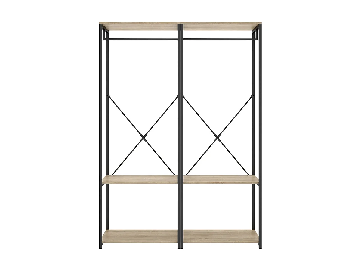 Armario vestidor con 1 estante trok y natural y negro y madera para dormitorio armario de almacenaje gran capacidad  - Homekit