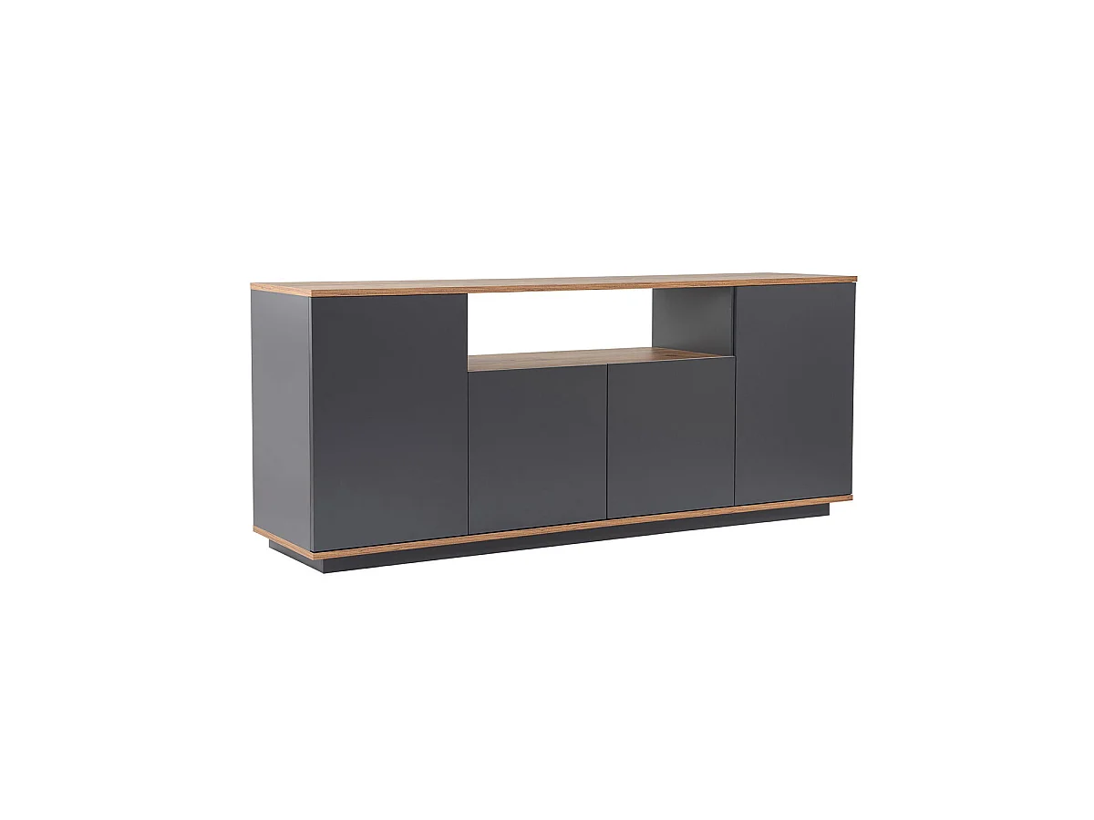 Aparador Melanie Grafito / Madera Natural Mueble de Salón Moderno  - Homekit