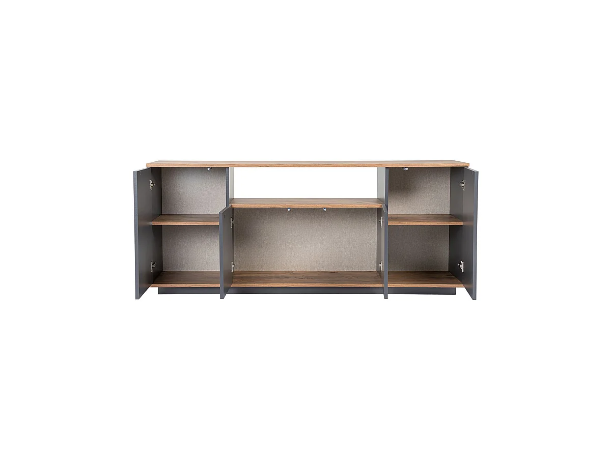 Aparador Melanie Grafito / Madera Natural Mueble de Salón Moderno  - Homekit