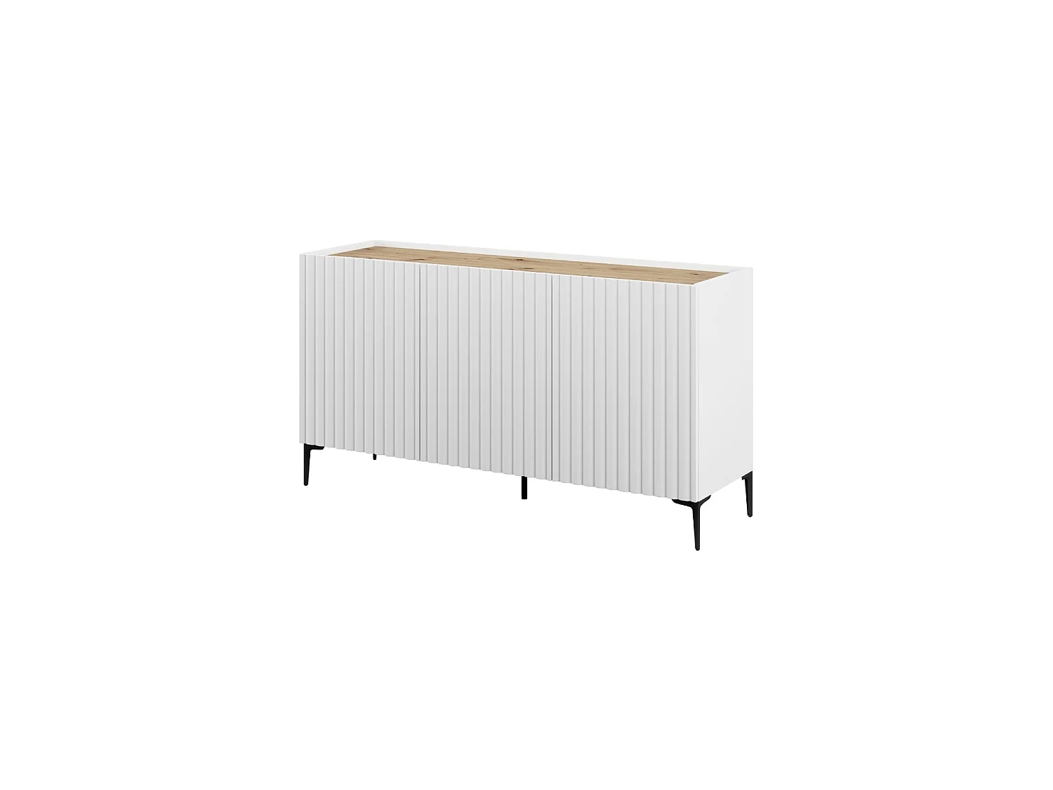 Aparador nora y 3 puertas blanco y natural y madera para salón moderno mueble auxiliar de almacenaje  - Homekit