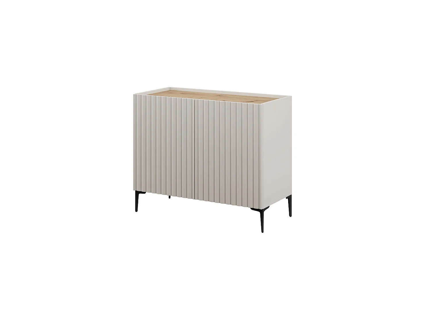 Aparador Nora de 2 puertas Beige / Madera Natural Mueble de Salón Estilo Nórdico Almacenaje  - Homekit