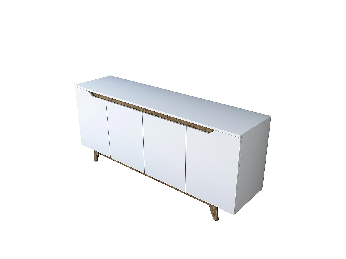 Aparador sharon y oscura blanco y madera para salón moderno mueble auxiliar de almacenaje  - Homekit