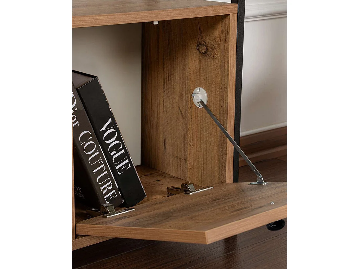 Aparador/consola lorrie oscura y negro y madera para salón moderno mueble auxiliar de almacenaje  - Homekit