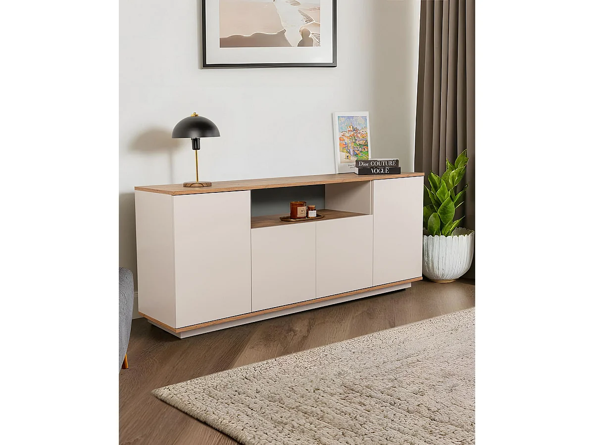 Aparador Melanie Beige / Madera Natural Mueble de Salón Moderno  - Homekit