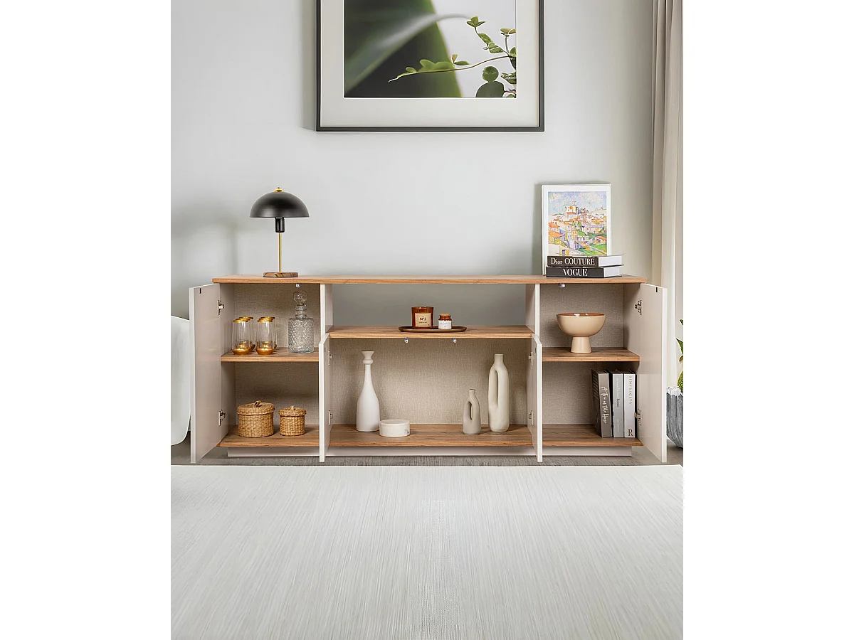 Aparador Melanie Beige / Madera Natural Mueble de Salón Moderno  - Homekit