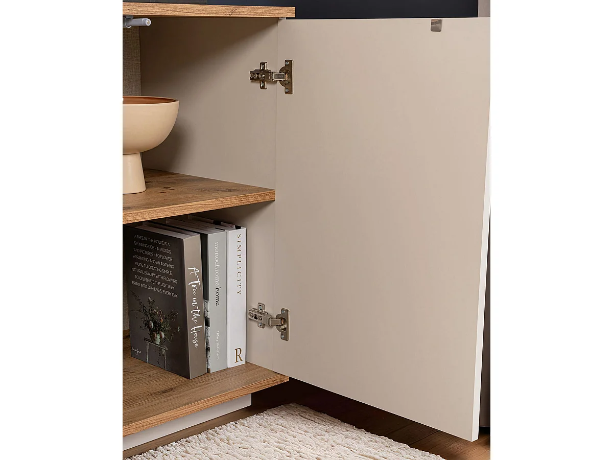 Aparador Melanie Beige / Madera Natural Mueble de Salón Moderno  - Homekit