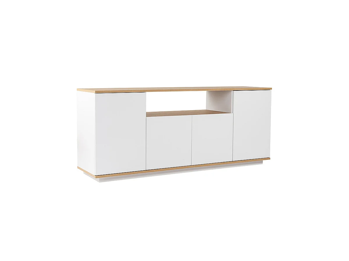 Aparador Melanie Blanco / Madera Natural Mueble de Salón Estilo Nórdico  - Homekit