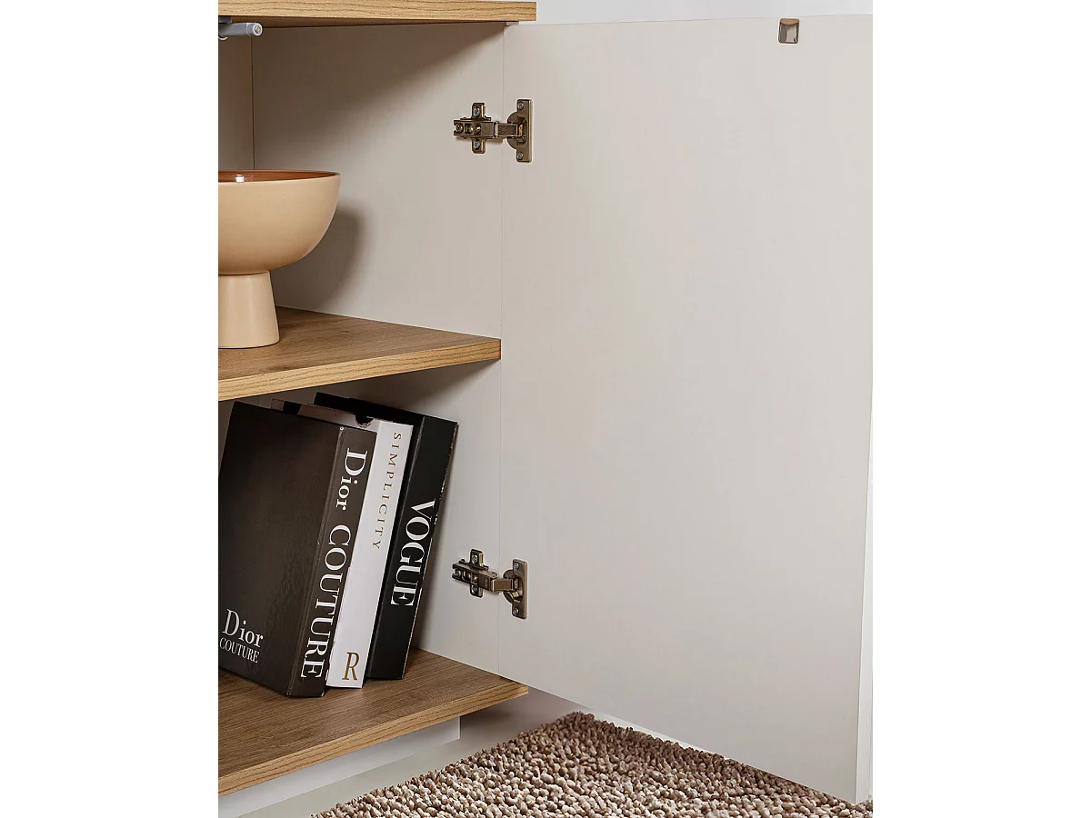 Aparador Melanie Blanco / Madera Natural Mueble de Salón Estilo Nórdico  - Homekit