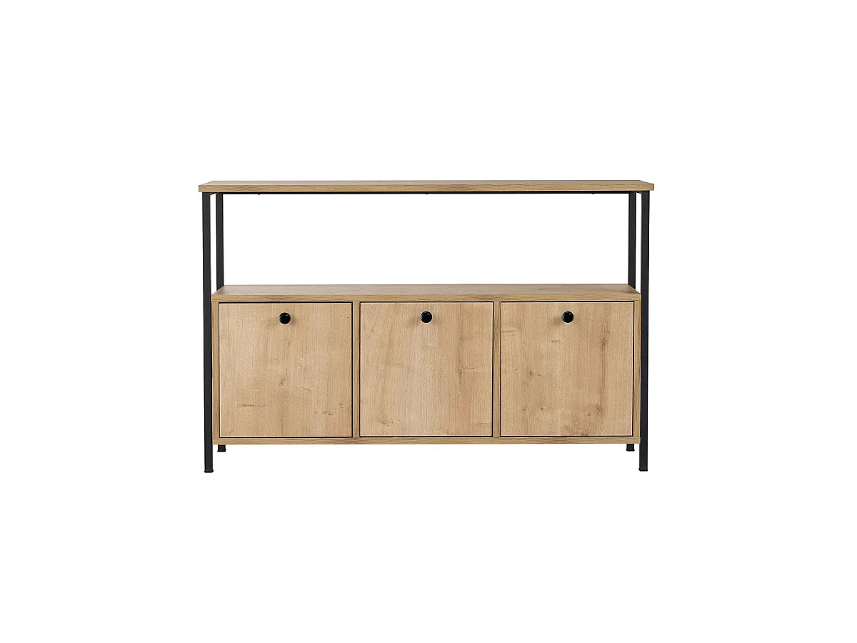 Aparador/consola lorrie y natural y negro y madera para salón moderno mueble auxiliar de almacenaje  - Homekit
