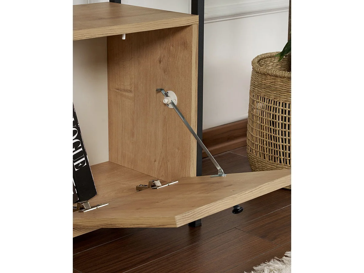 Aparador/consola lorrie y natural y negro y madera para salón moderno mueble auxiliar de almacenaje  - Homekit