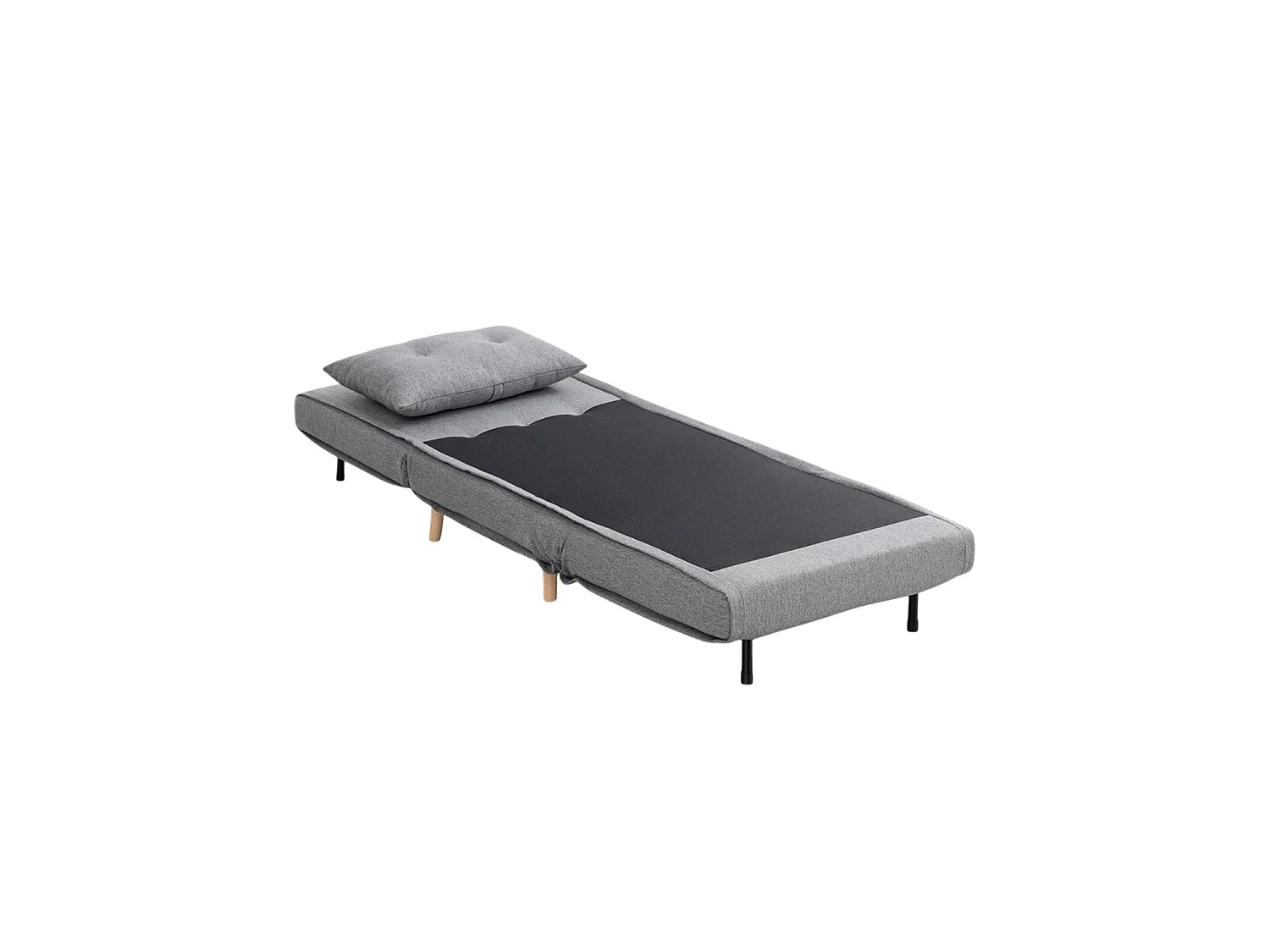 Sofá cama individual Aline gris claro para hogar moderno - Homekit