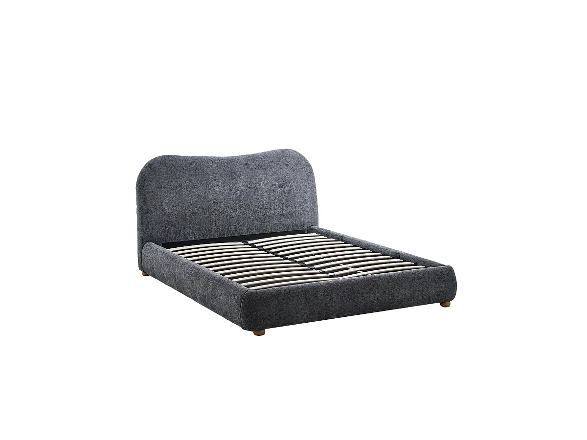 Canapé matrimonio tapizado con cabecero Greta - Color Gris oscuro - Homekit