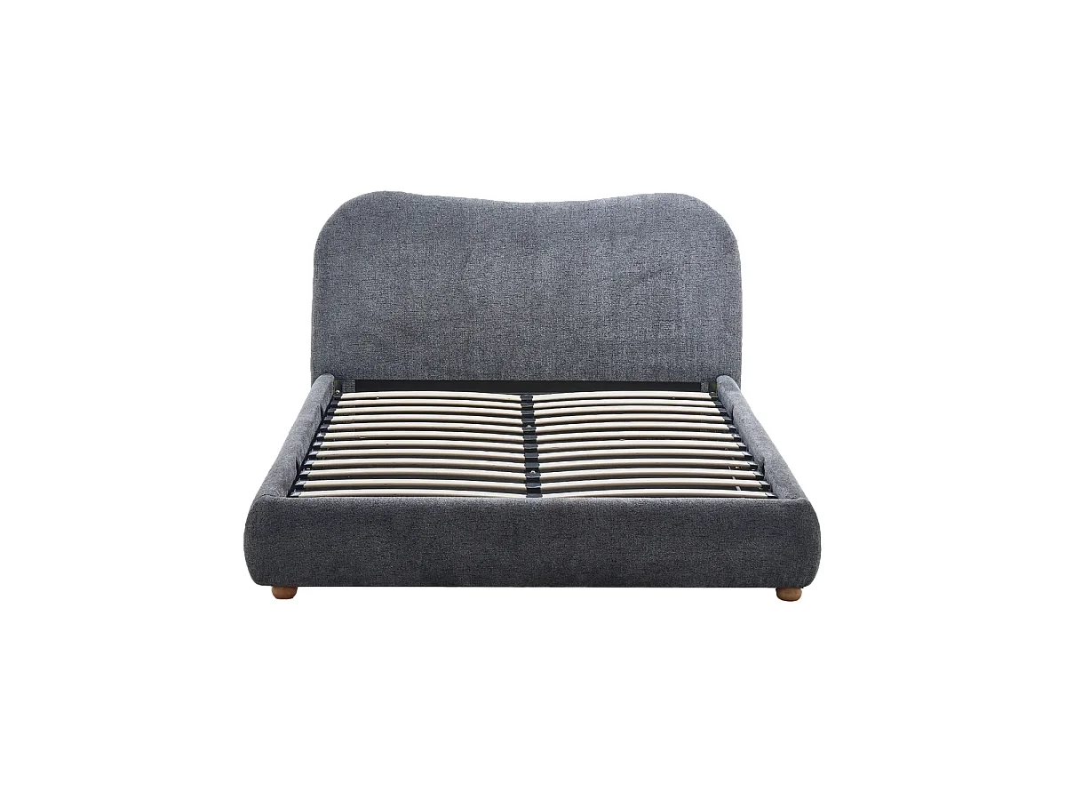 Canapé matrimonio tapizado con cabecero Greta - Color Gris oscuro - Homekit
