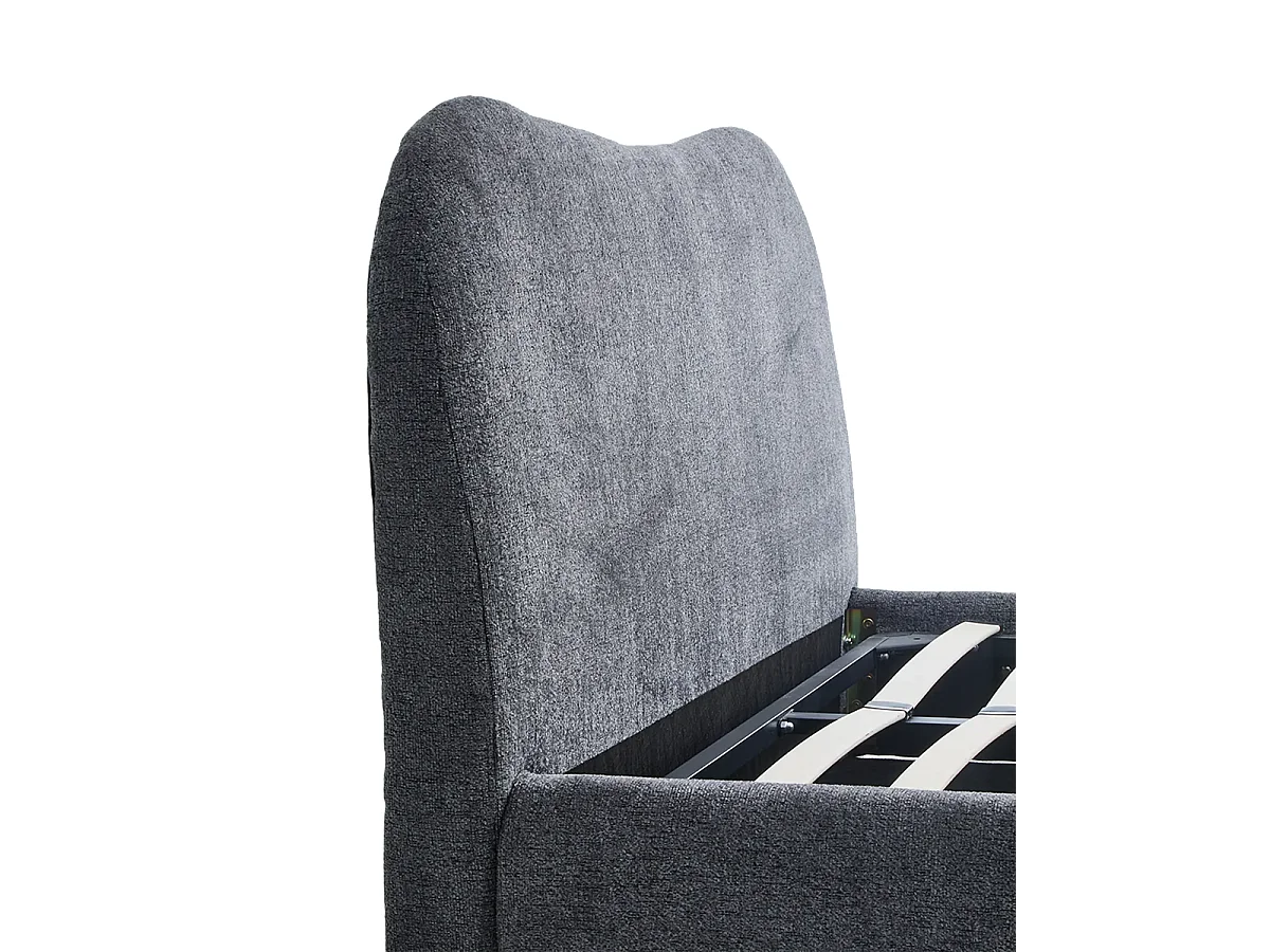 Canapé matrimonio tapizado con cabecero Greta - Color Gris oscuro - Homekit
