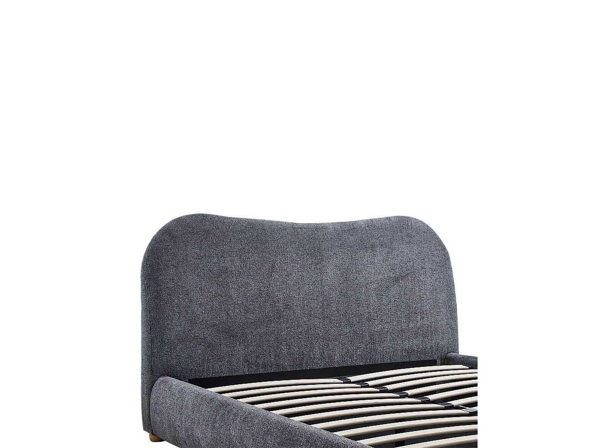Canapé matrimonio tapizado con cabecero Greta - Color Gris oscuro - Homekit