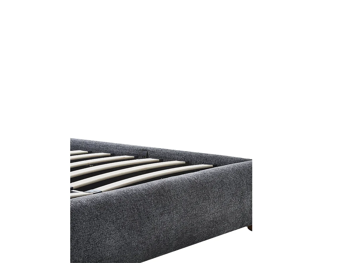 Canapé matrimonio tapizado con cabecero Greta - Color Gris oscuro - Homekit