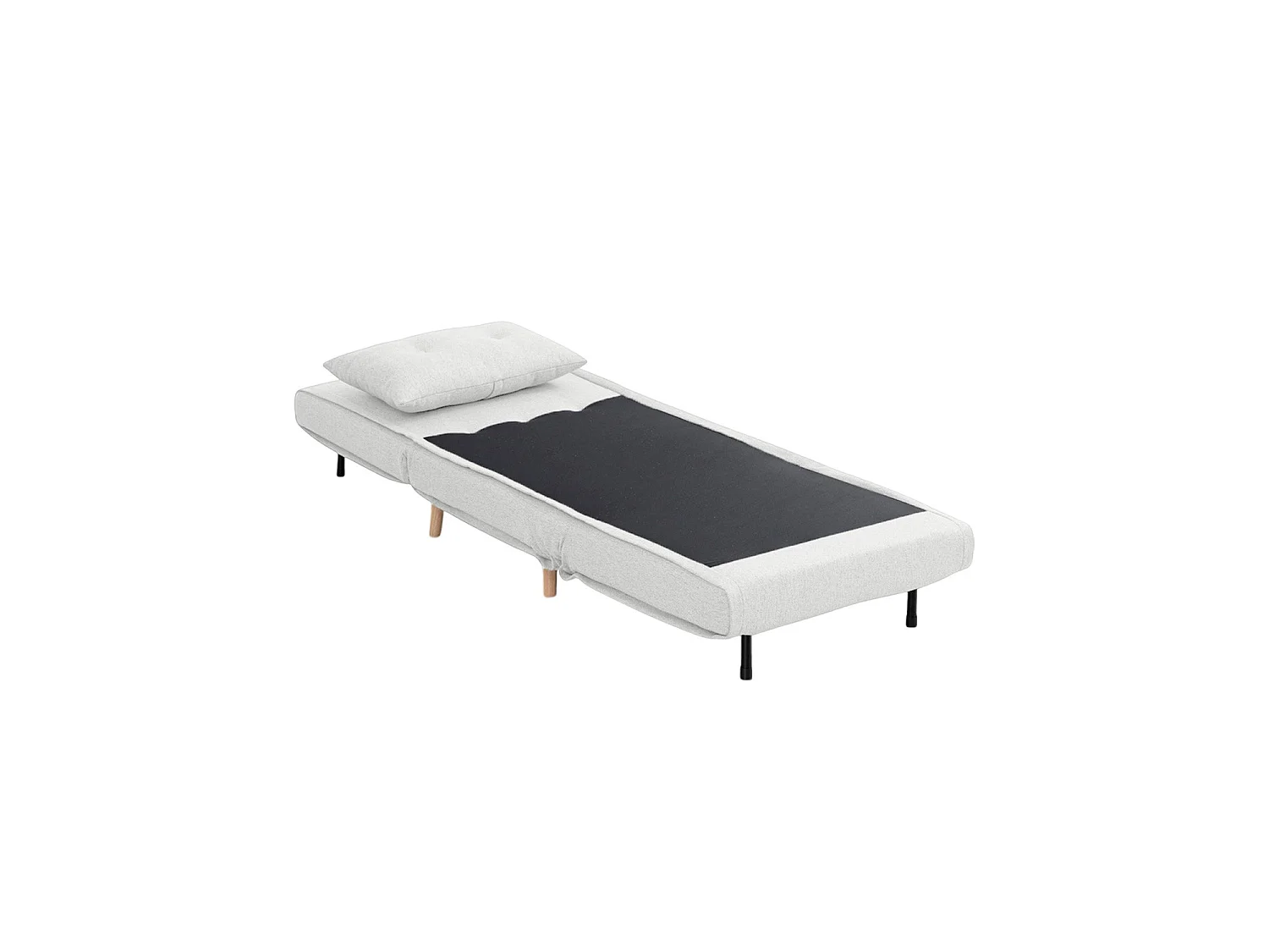 Sofá cama individual Aline Gris oscuro para hogar moderno - Homekit