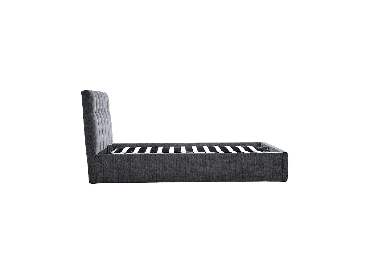 Canapé matrimonio tapizado con cabecero Winnie - Color Gris oscuro - Homekit