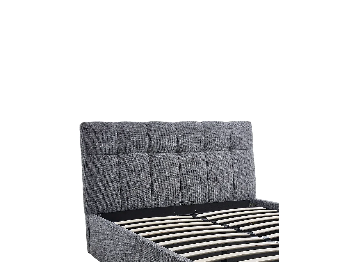 Canapé matrimonio tapizado con cabecero Winnie - Color Gris oscuro - Homekit
