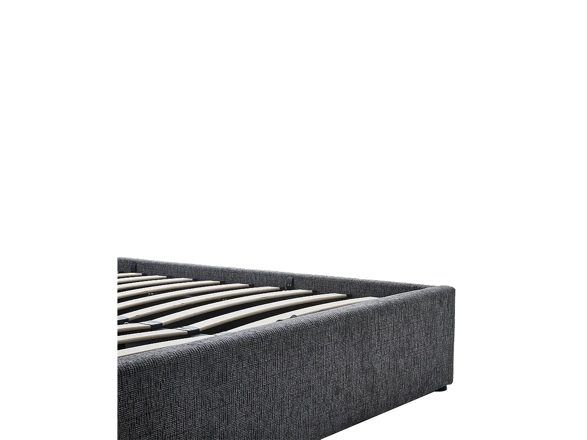Canapé matrimonio tapizado con cabecero Winnie - Color Gris oscuro - Homekit