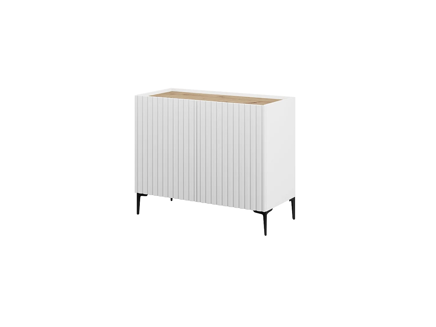 Aparador nora y 2 puertas blanco y natural y madera para salón moderno mueble auxiliar de almacenaje  - Homekit