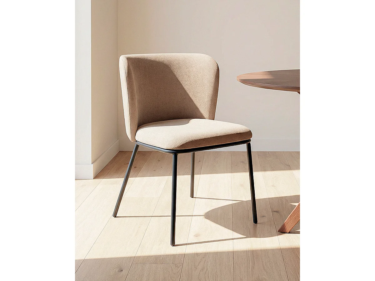 Set de 2 sillas de comedor tapizadas glenna marrón  para hogar moderno mueble de almacenaje  - Homekit