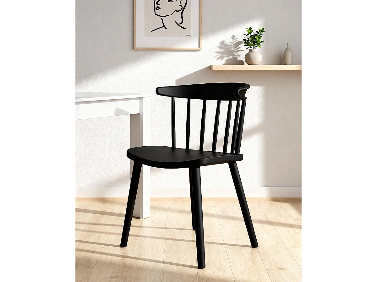 Set de 4 sillas connie  negro para hogar moderno mueble de almacenaje  - Homekit