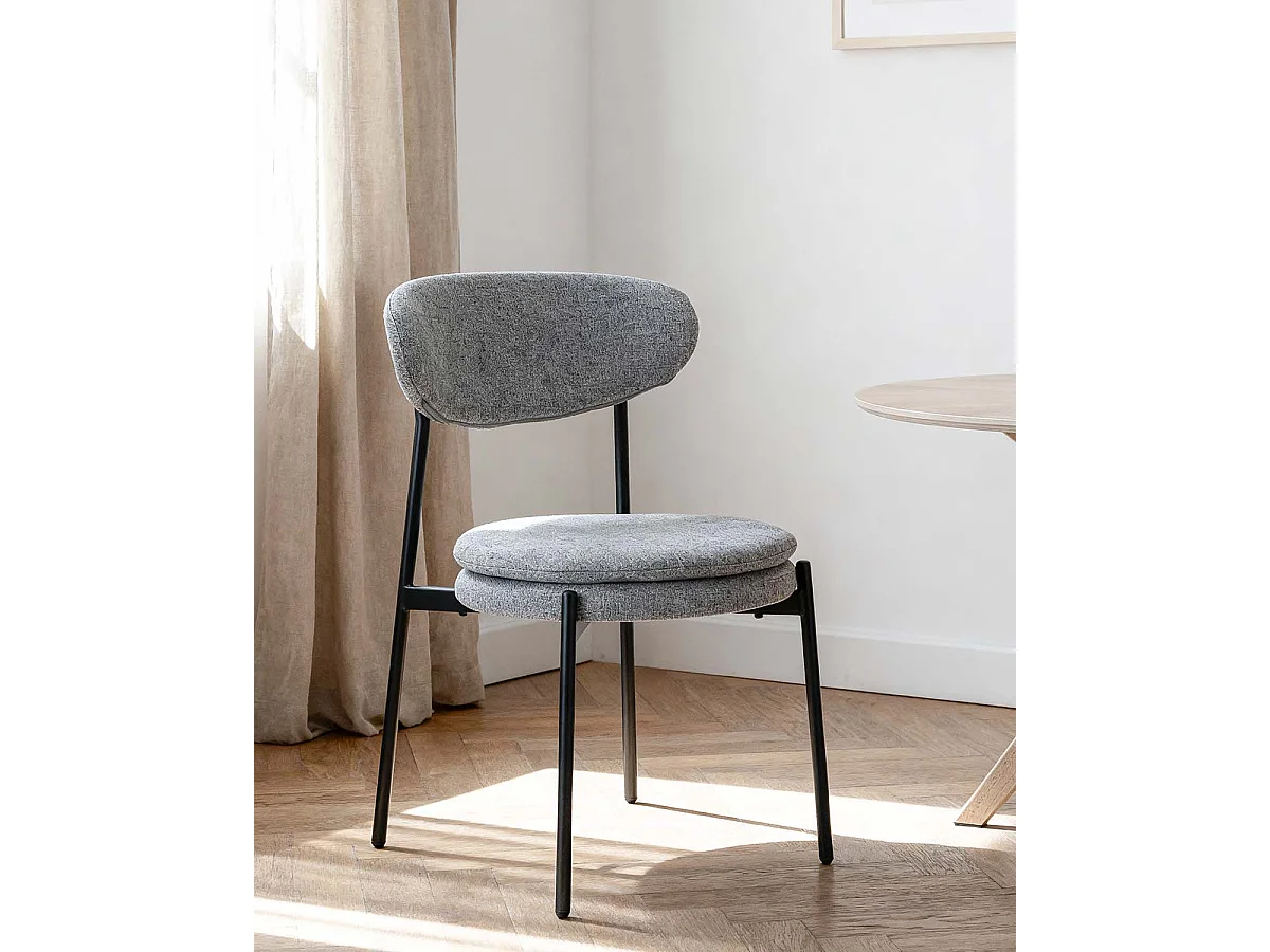 Set de 4 sillas de comedor tapizadas Faith - Color Gris - Homekit