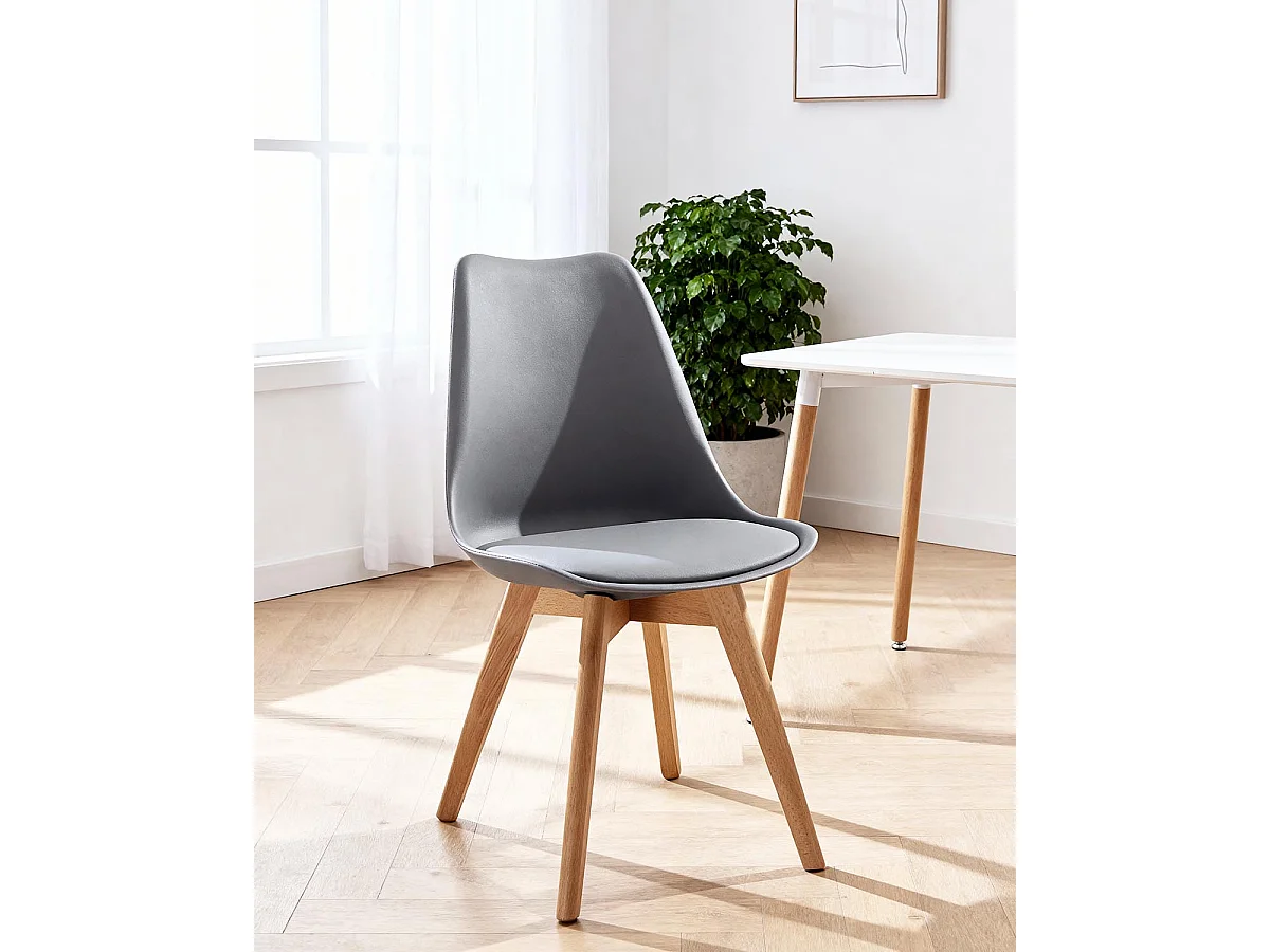 Set de 4 sillas de comedor mavis  gris para hogar moderno mueble de almacenaje  - Homekit