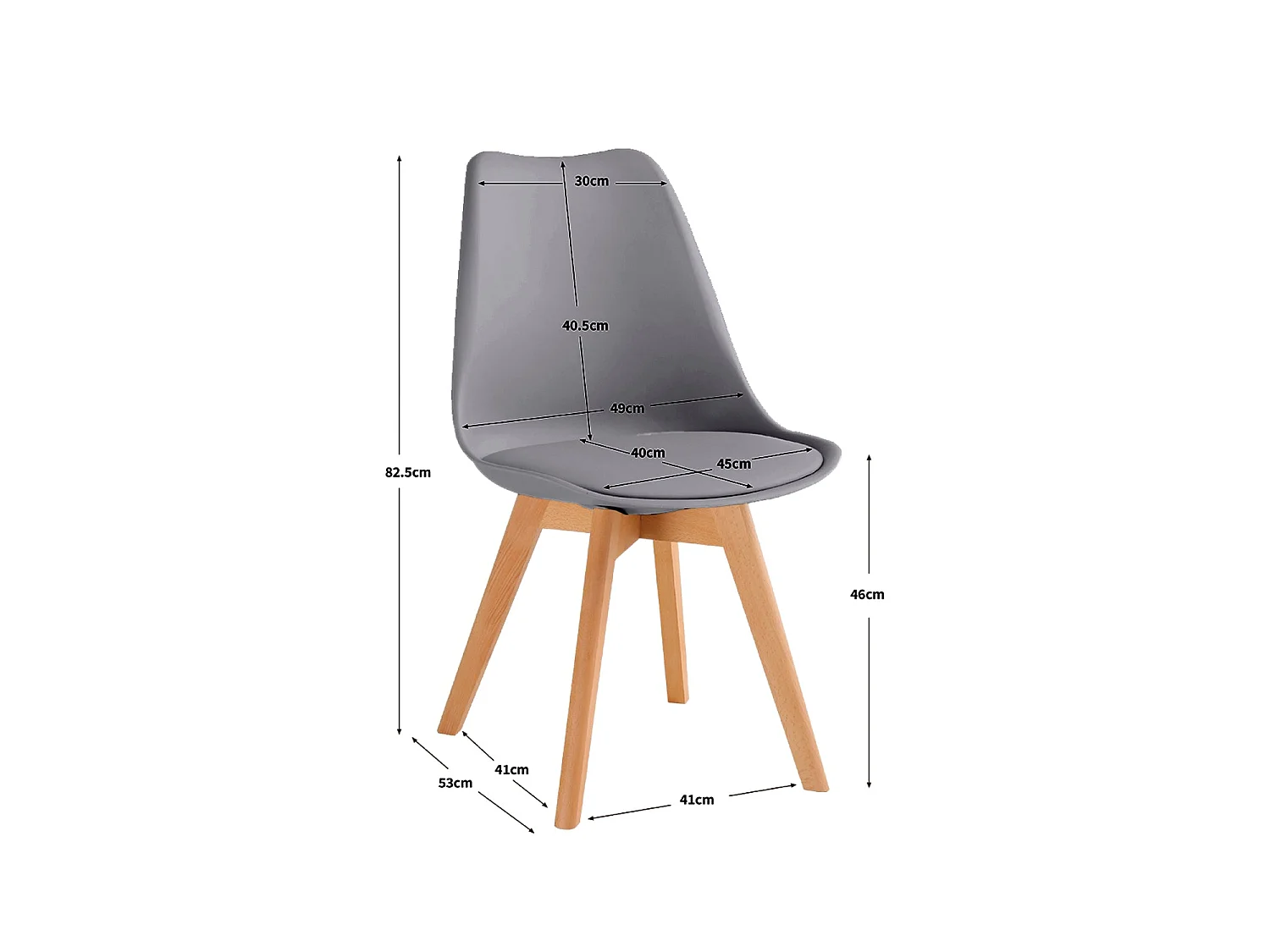 Set de 4 sillas de comedor mavis  gris para hogar moderno mueble de almacenaje  - Homekit