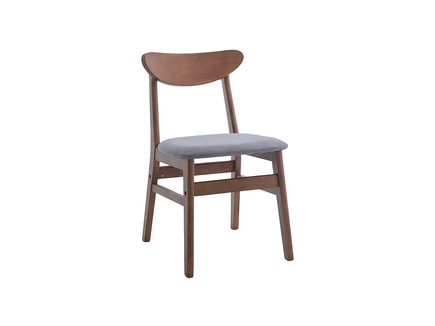 Set de 2 sillas de comedor en madera Tanya - Color Madera oscura y gris oscuro - Homekit