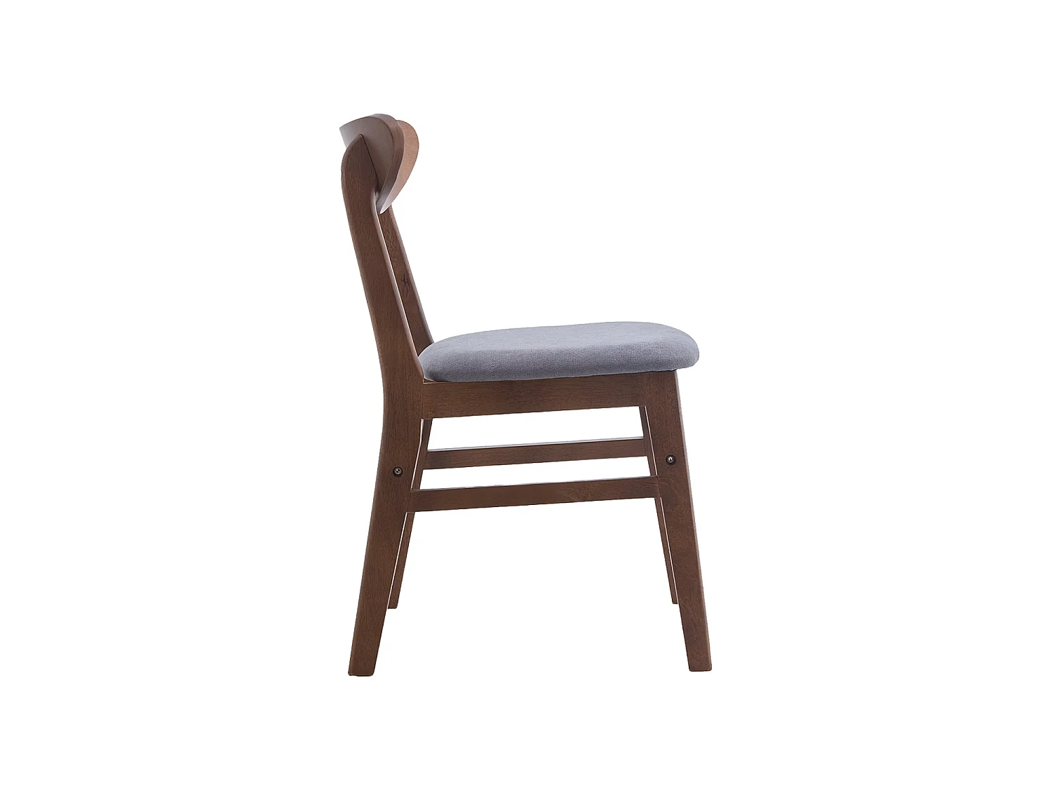Set de 2 sillas de comedor en madera Tanya - Color Madera oscura y gris oscuro - Homekit