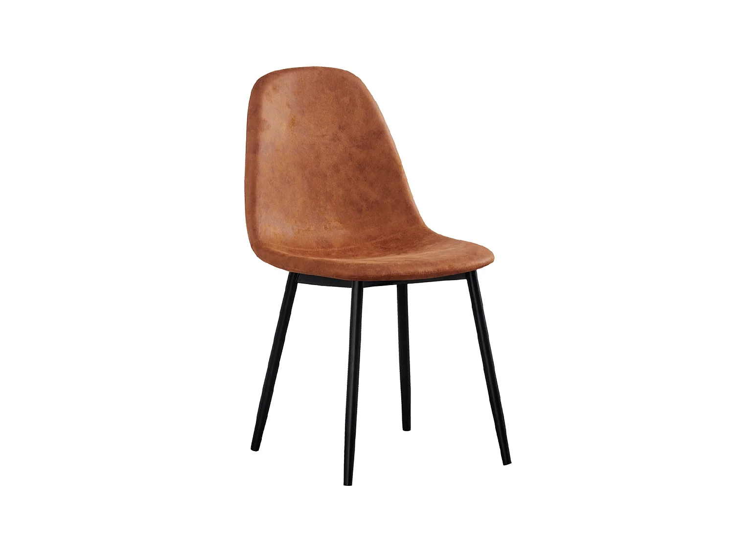 Set de 4 sillas de comedor tapizadas deana marrón  para hogar moderno mueble de almacenaje  - Homekit